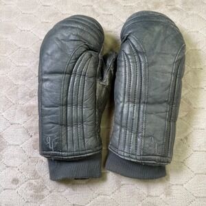 VTG Hot Fingers Mittens Gloves Womens Sz M Blue 80s Winter Ski WORN
